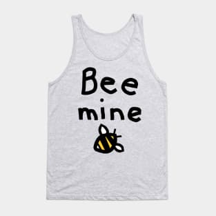 Honey Bee says Bee Mine Pun Valentines Day Message Tank Top